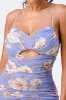 LAVENDER FRONT CUT-OUT RUCHED BODYCON DRESS sold by privy
