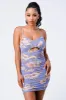LAVENDER FRONT CUT-OUT RUCHED BODYCON DRESS sold by privy