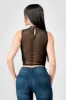 SEXY SEE-THRU THICK MESH RUFFLED DETAIL CROP TOP sold by privy