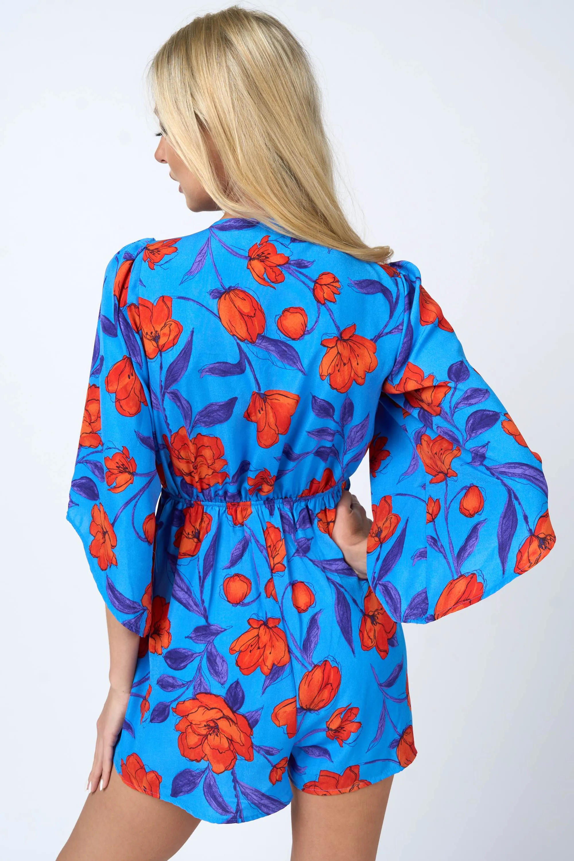 ROMANTIC FLORAL PRINT WOOLPEACH KNOT KIMONO ROMPER sold by privy product image thumbnail 3