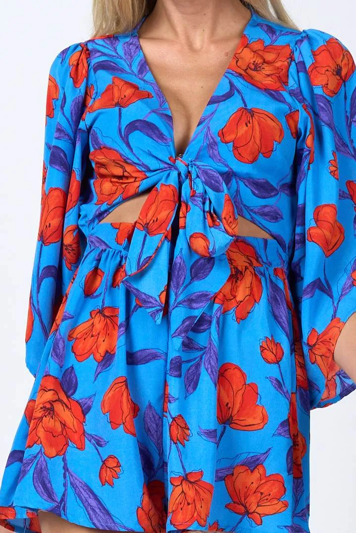 ROMANTIC FLORAL PRINT WOOLPEACH KNOT KIMONO ROMPER sold by privy product image thumbnail 5