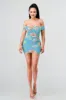 FLORAL MESH PRINT RUFFLED OFF SHOULDER MINI DRESS sold by privy
