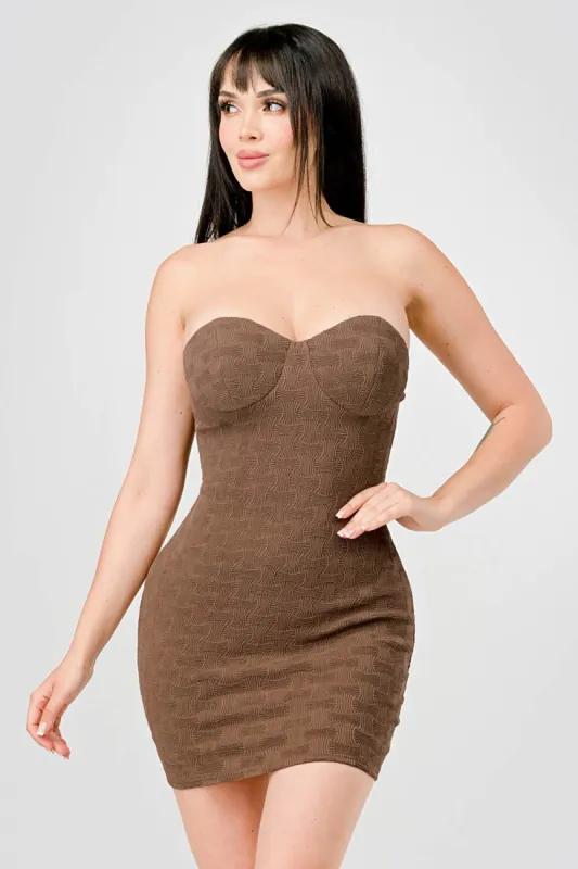 SEXY TEXTURED KINT SWEETHEART TUBE MINI DRESS sold by privy