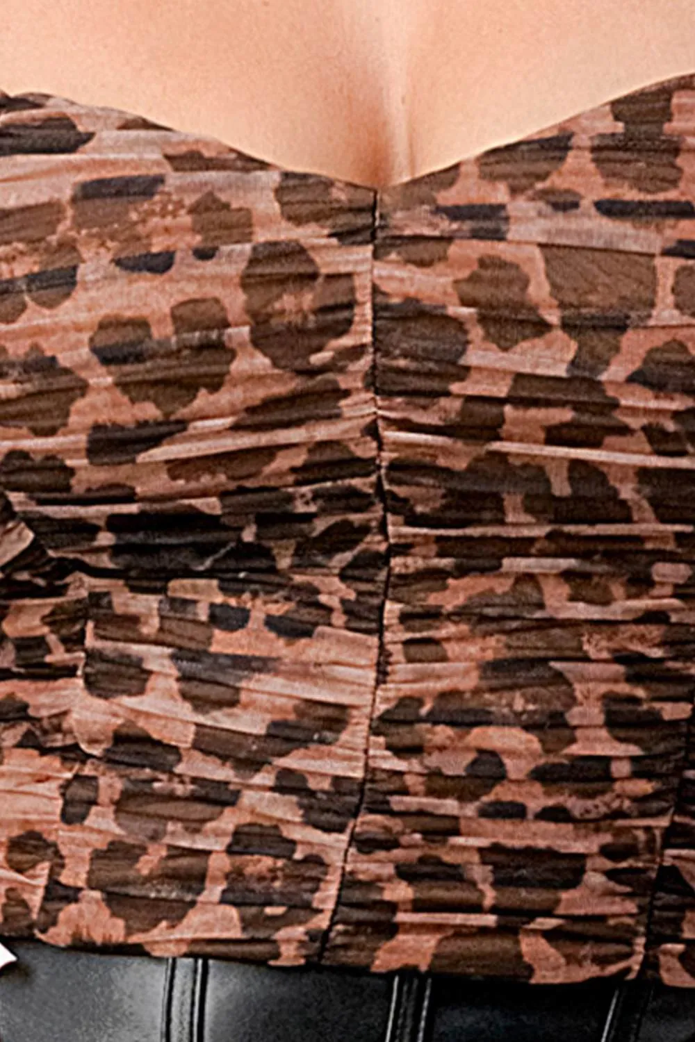 LUX LEOPARD MESH SWEETHEART RUCHED TOP sold by privy product image thumbnail 4