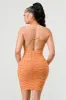 SEXY MESH HALTER NECK GOLD HOOK KEYHOLE MINI DRESS sold by privy