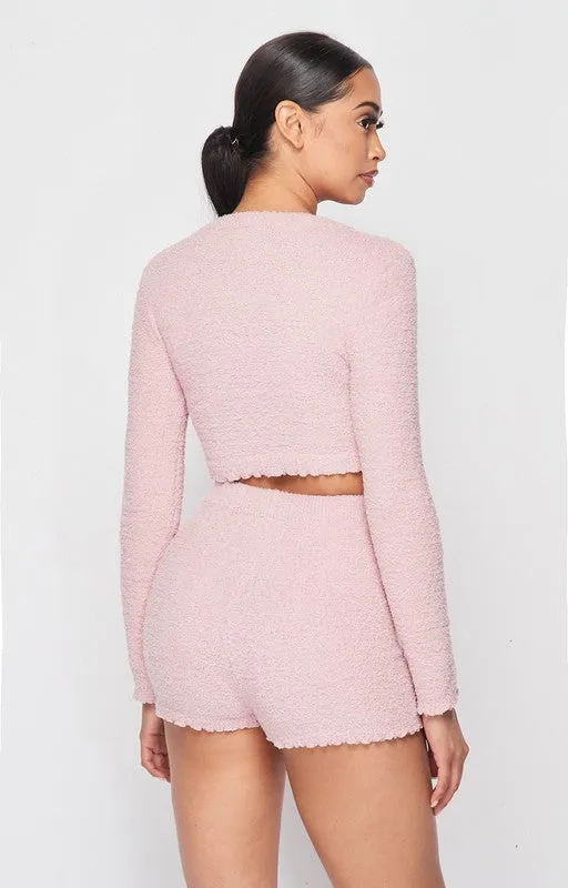 SUPER SOFT CROPPED LONG SLEEVE AND SHORTS SET sold by privy product image thumbnail 4