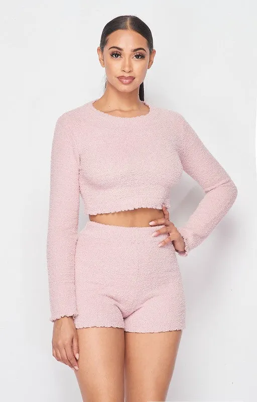 SUPER SOFT CROPPED LONG SLEEVE AND SHORTS SET sold by privy product image thumbnail 2
