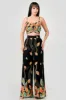 DRY LEAF PRINT CHIFFON CROPPED TOP & PANTS SET sold by privy