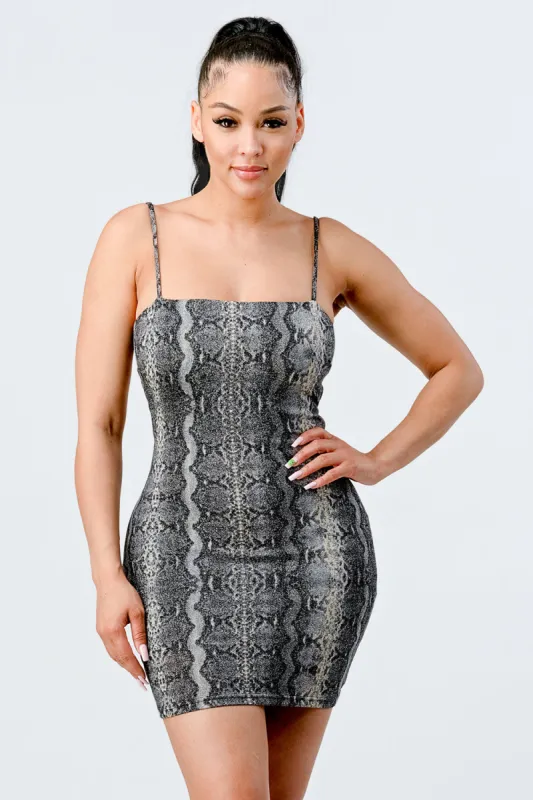 PD71714E-W / SEXY PRINT CROSSED BACK CAMI MINI DRESS sold by privy