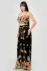 DRY LEAF PRINT CHIFFON CROPPED TOP & PANTS SET sold by privy