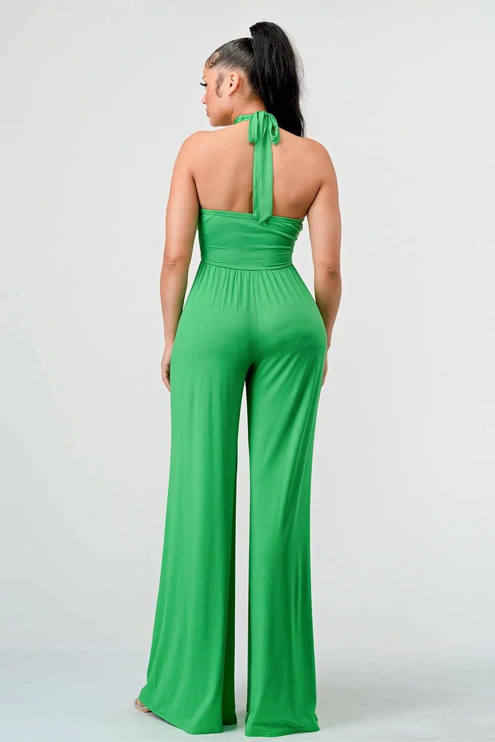 SEXY SOFT BRUSHED CROSS HALTER BODYCON JUMPSUIT sold by privy product image thumbnail 2