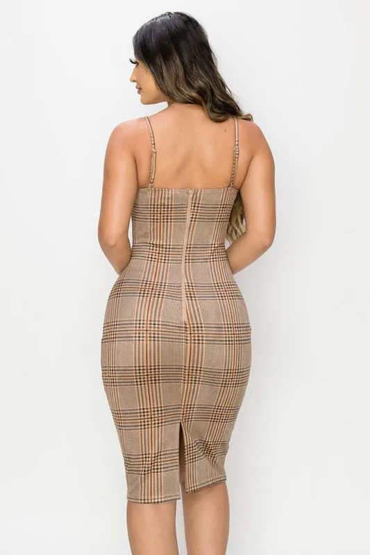 PLAID SOFT STRETCH CORSET MIDI DRESS sold by privy product image thumbnail 5