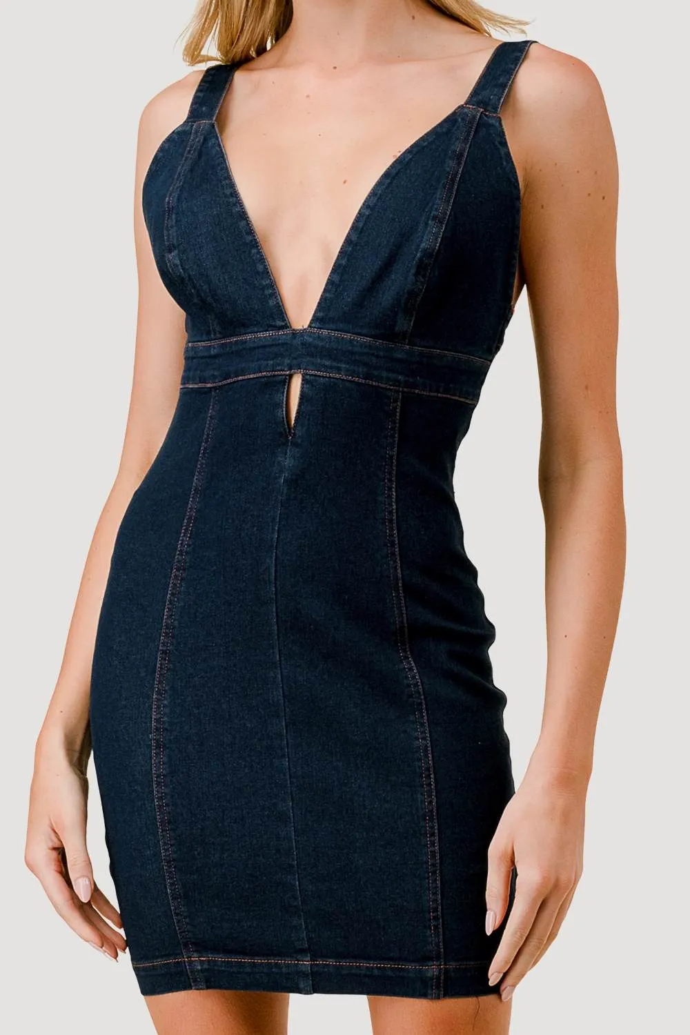 SEXY STRETCH DENIM SWEETHEART BUCKLE STRAPS DRESS sold by privy product image thumbnail 5
