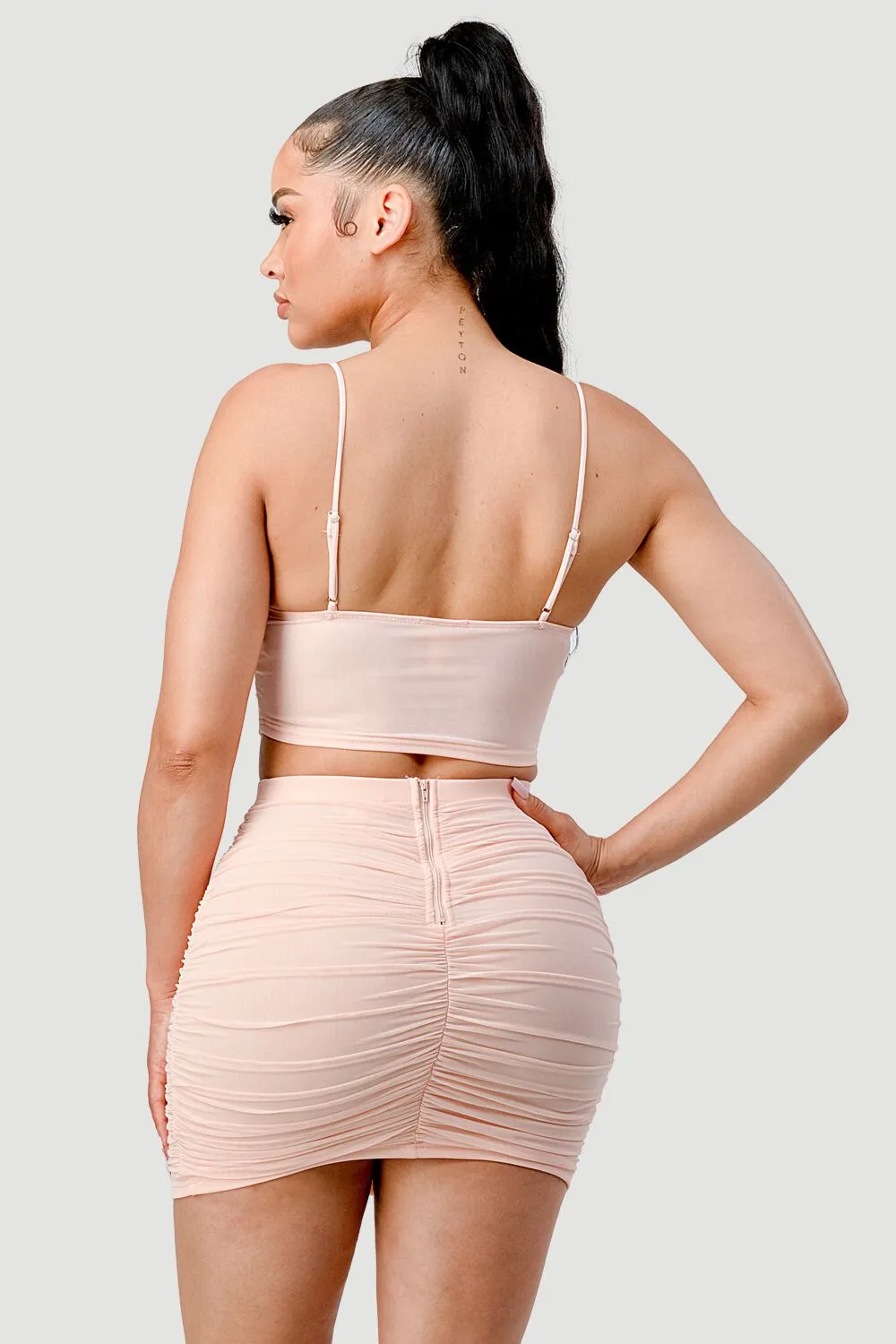 LUXE HARDWARE RIBBED CORSET CAMI TOP AND SKIRT SET sold by privy product image thumbnail 3