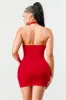 LUX HALTER RHINESTONES SWEETHEART BODYCON DRESS sold by privy