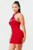 LUX HALTER RHINESTONES SWEETHEART BODYCON DRESS sold by privy