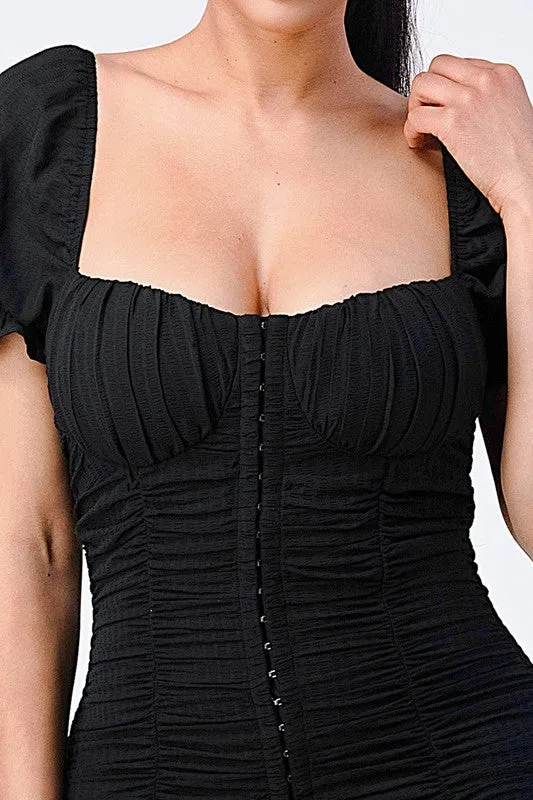 SEXY RUCHED SMOCKED BACK SWEETHEART DRESS sold by privy product image thumbnail 4