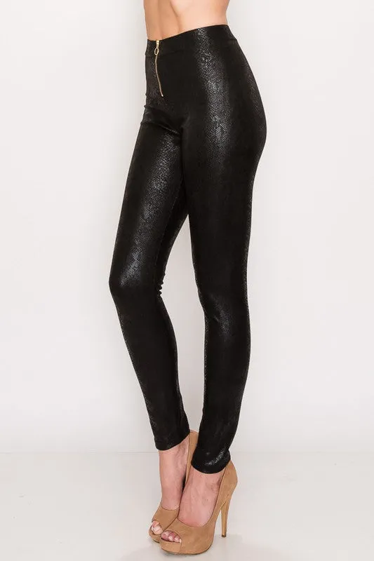 FAUX LEATHER SNAKE PRINT PANTS sold by privy product image thumbnail 2