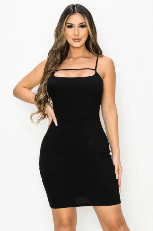 TRENDY LACED BACK BODYCON MINI DRESS sold by privy