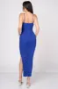LUX RUCHED MESH LAYER SIDE OPEN SLITTED MIDI DRESS sold by privy