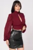 LUXE PEARL EMBELLISHED MESH KEYHOLE MOCK NECK TOP sold by privy