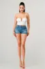 TECHNO CREPE SWEETHEART RUFFLED BUSTIER TOP sold by privy