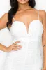 PD76563N-W / LUXE PEARL MESH SWEETHEART RUCHED MINI DRESS sold by privy