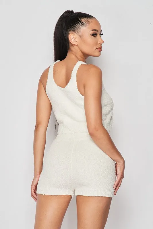 FUZZY FRONT-TIE TANK AND SHORTS SET sold by privy product image thumbnail 2
