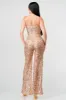 LUXE FISHNET SEQUIN SLEEVELESS FLARE LEG JUMPSUIT sold by privy