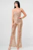 LUXE FISHNET SEQUIN SLEEVELESS FLARE LEG JUMPSUIT sold by privy