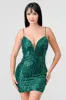 SEXY SEQUINS DRAWSTRING LACE BACK MINI DRESS sold by privy