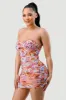 FLORAL MESH CONTRAST BODYCON MINI DRESS sold by privy