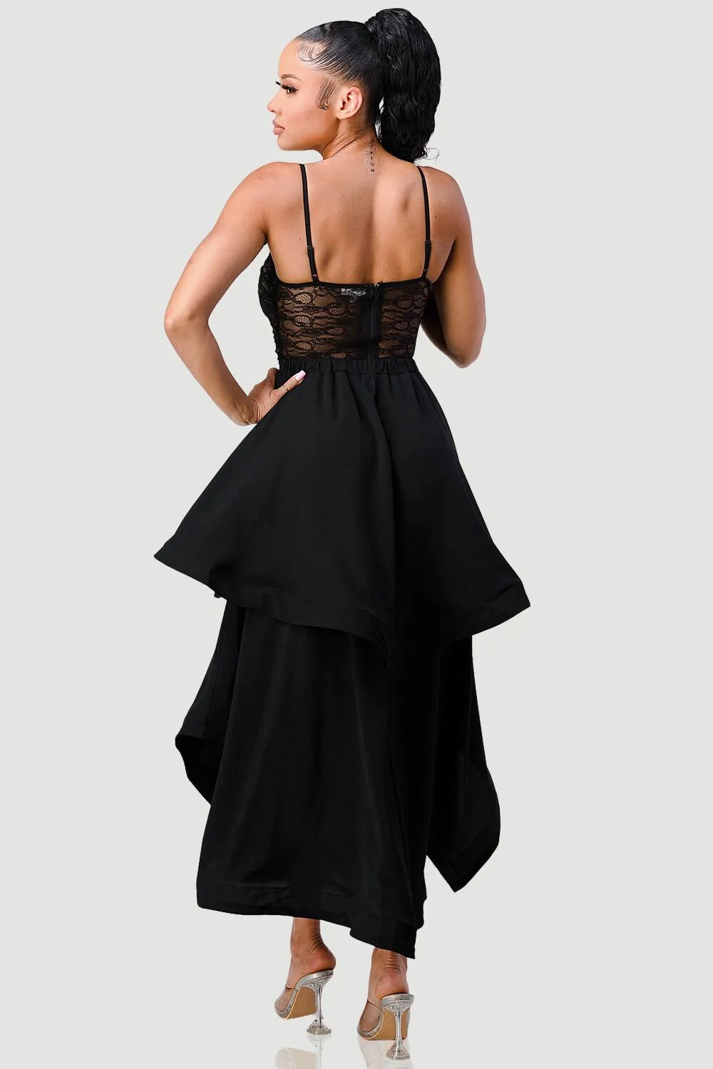 CHIC LACE CUT-OUT LAYERED MIDI DRESS sold by privy product image thumbnail 4