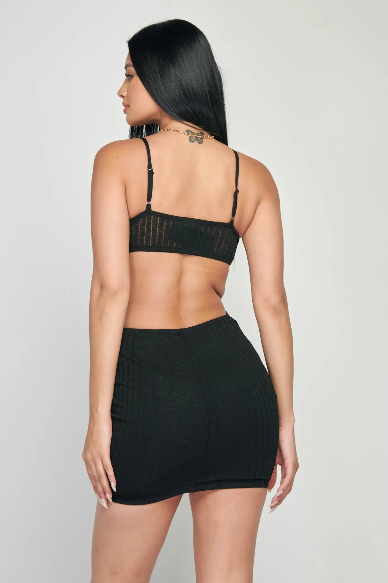 PD71298Z-W / RIBBED KNIT CUT-OUT FRONT TIE MINI DRESS sold by privy product image thumbnail 4