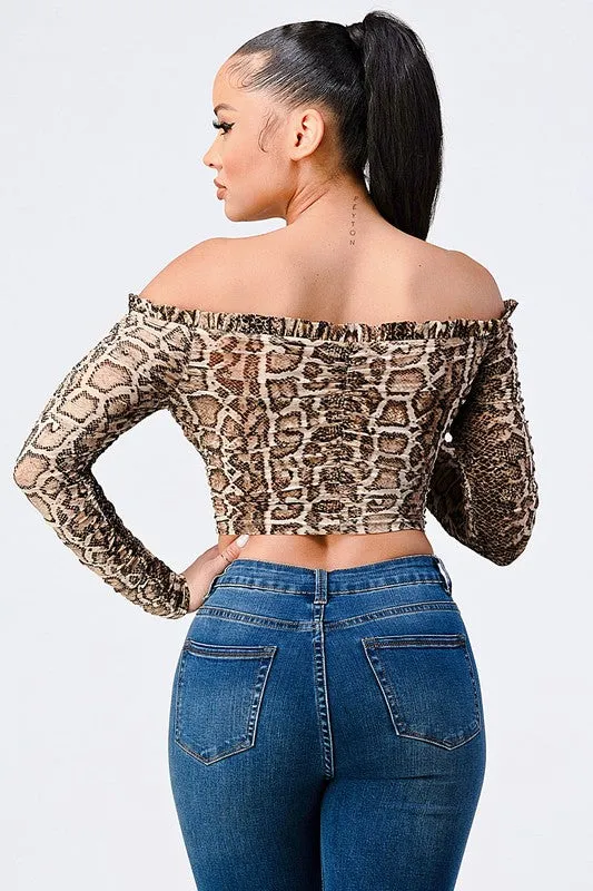 LUX ANIMAL PRINT KNIT OFF SHOULDER TOP sold by privy product image thumbnail 5