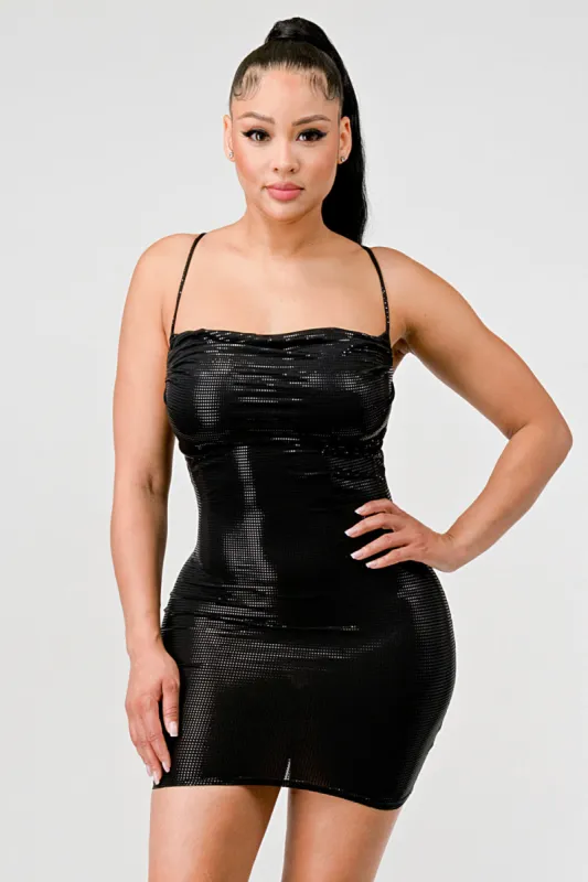 TRANS VENECHICA KNIT SEQUINS DRAWSTRING BACK DRESS sold by privy