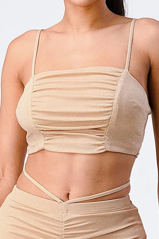 CAMI CROPPED TOP AND PANTS W/ BACK TIE DETAIL SET sold by privy product image thumbnail 4