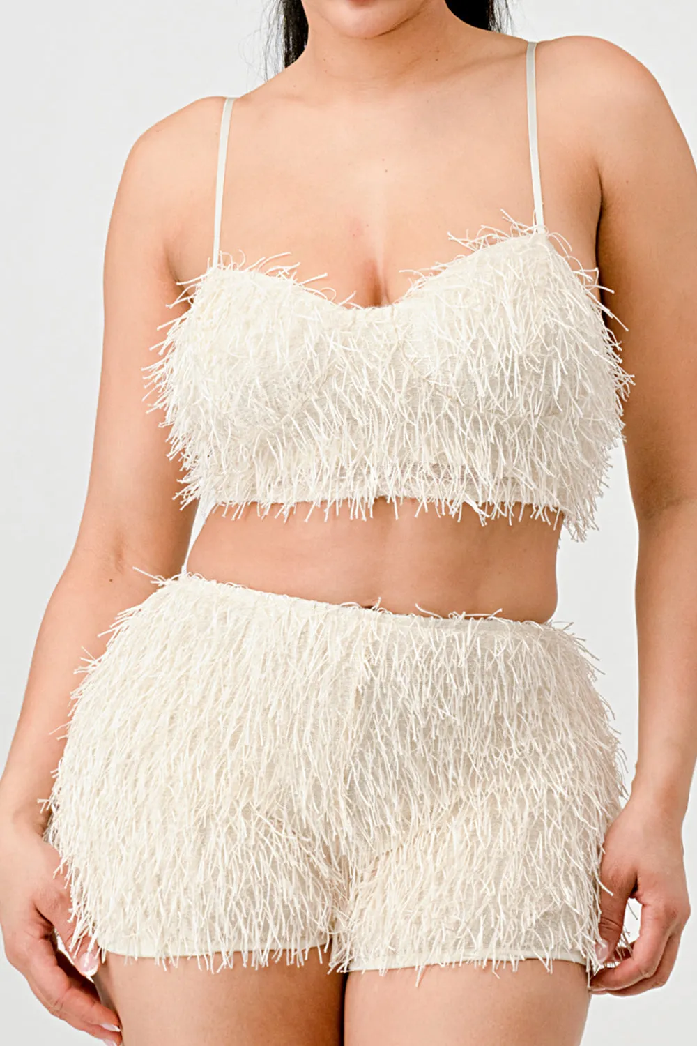 SEXY FRINGE METALLIC CAMI CROP TOP AND SHORTS SET sold by privy product image thumbnail 5