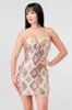 LUXE MULTICOLOR SEQUINS DIAMOND PATTERN MINI DRESS sold by privy