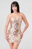 LUXE MULTICOLOR SEQUINS DIAMOND PATTERN MINI DRESS sold by privy