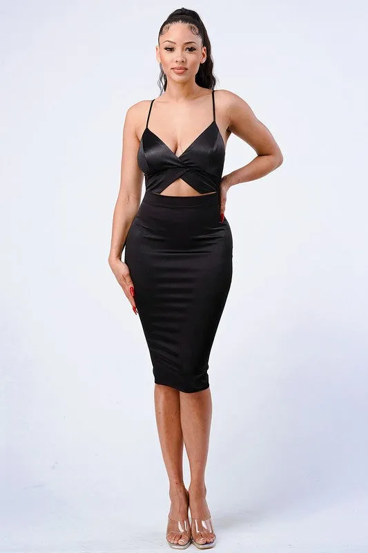 LUX HEAVY STRECTH SATIN BODYCON DRESS sold by privy product image thumbnail 4
