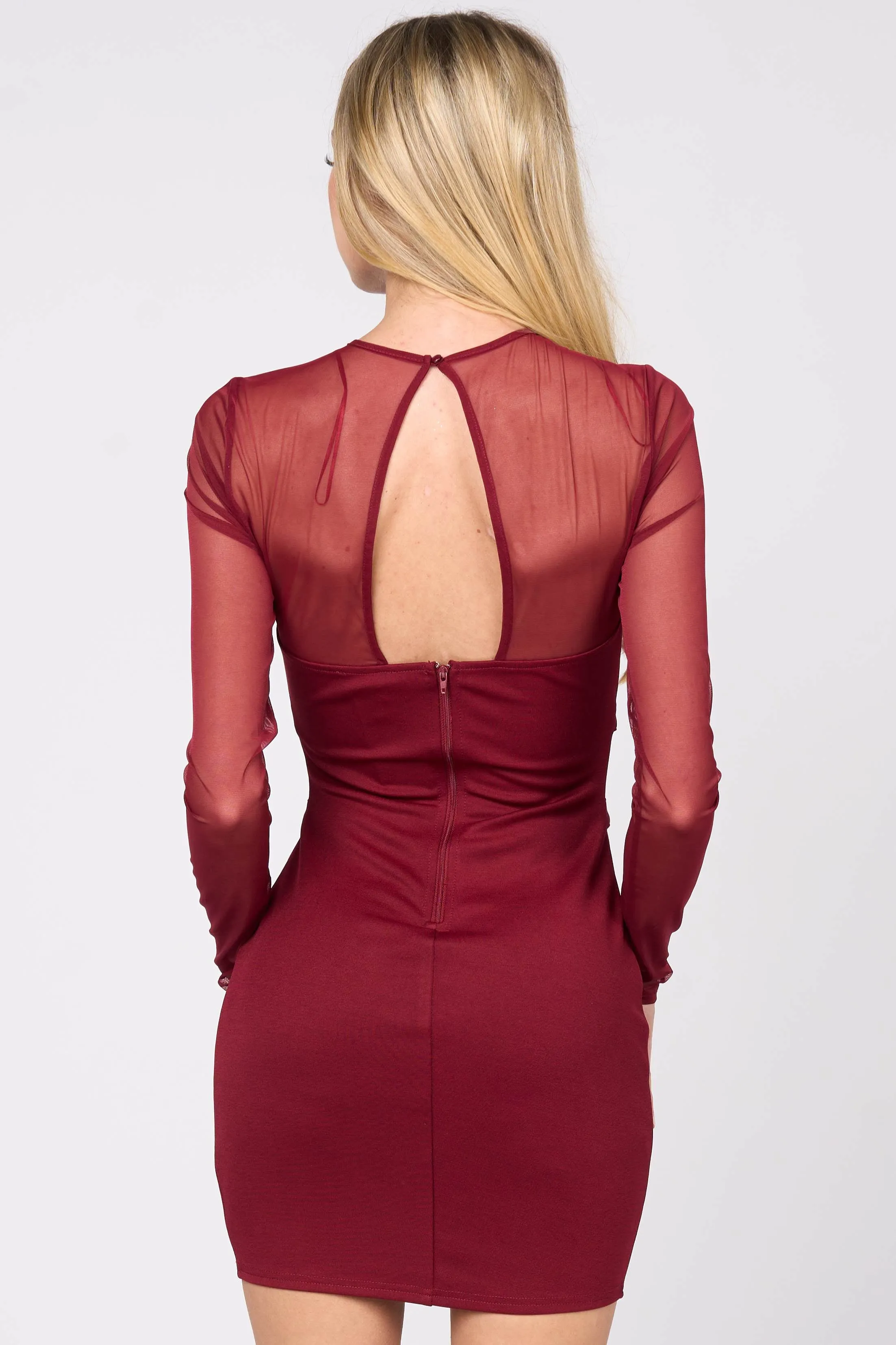 LUXE SHEER NYLON DOUBLE BELTED BODYCON MINI DRESS sold by privy product image thumbnail 3