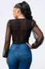 LUXE V NECK BELTED SIDE CUT MESH JEWELRY BODYSUIT sold by privy