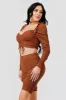 SEXY ONION RIB RUCHED CROP TOP & BIKER SHORTS SET sold by privy