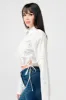 STRETCH POPLIN COLLARED BUTTON DOWN CROPPED TOP sold by privy