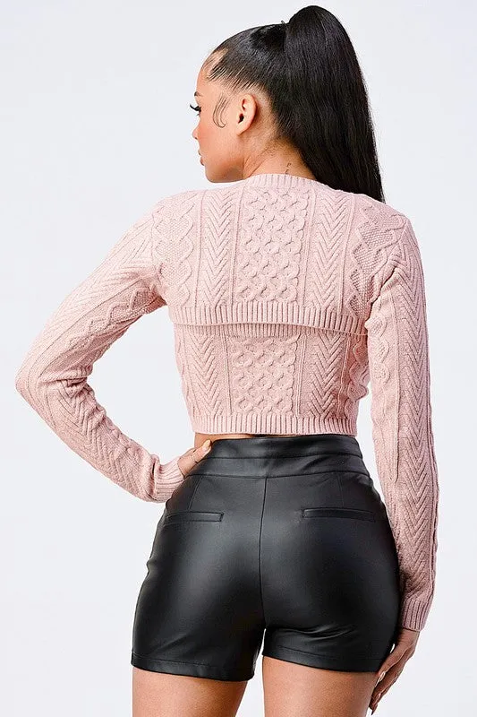 SEXY CUT OUT SWEATER RIB LONG SLEEVE BUSTIER TOP sold by privy product image thumbnail 4