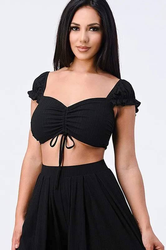 FLIRTY SWEETHEART FRONT SHIRRING CROPPED TOP sold by privy product image thumbnail 4