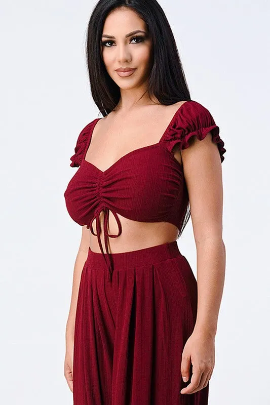 FLIRTY SWEETHEART FRONT SHIRRING CROPPED TOP sold by privy product image thumbnail 2