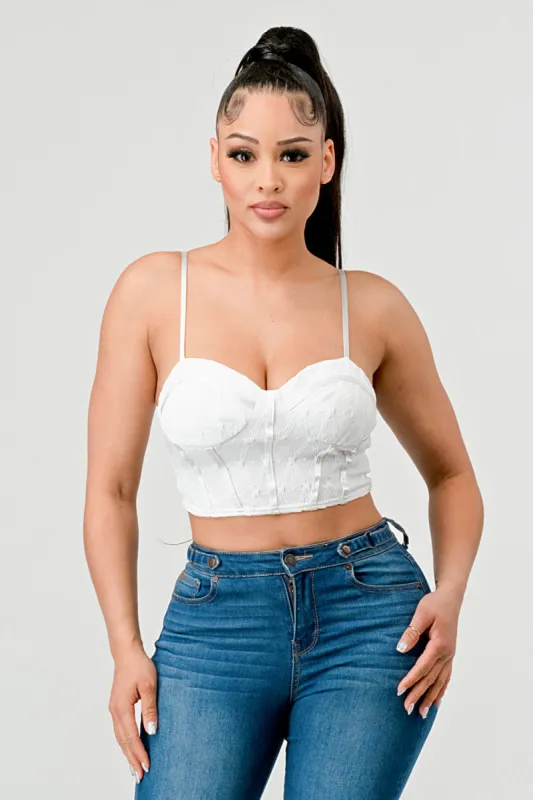 LUX SUPER STRETCH MESH PATTERN LAYERED BUSTIER TOP sold by privy