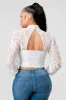 LUXE MOCK NECK SEE-THRU LACE CROP BLOUSE TOP sold by privy